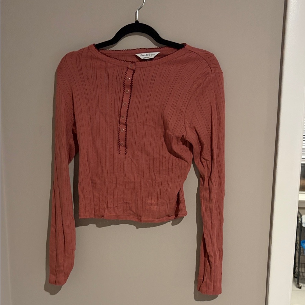 Miss Selfridge Terracotta Long Sleeve Top